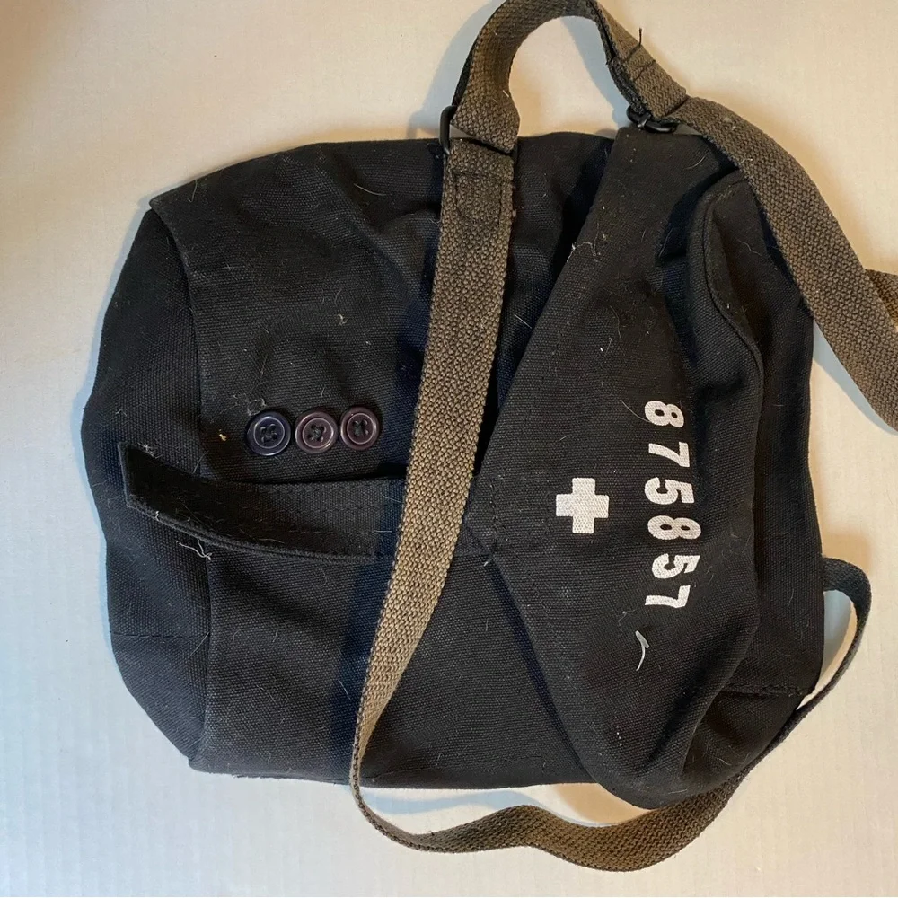 Black Canvas Crossbody Bag